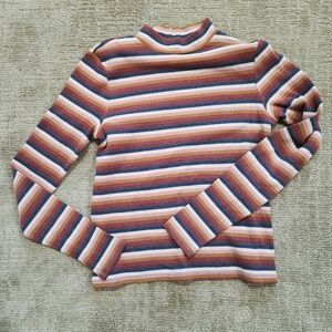 American Eagle Multicolor Striped Turtleneck